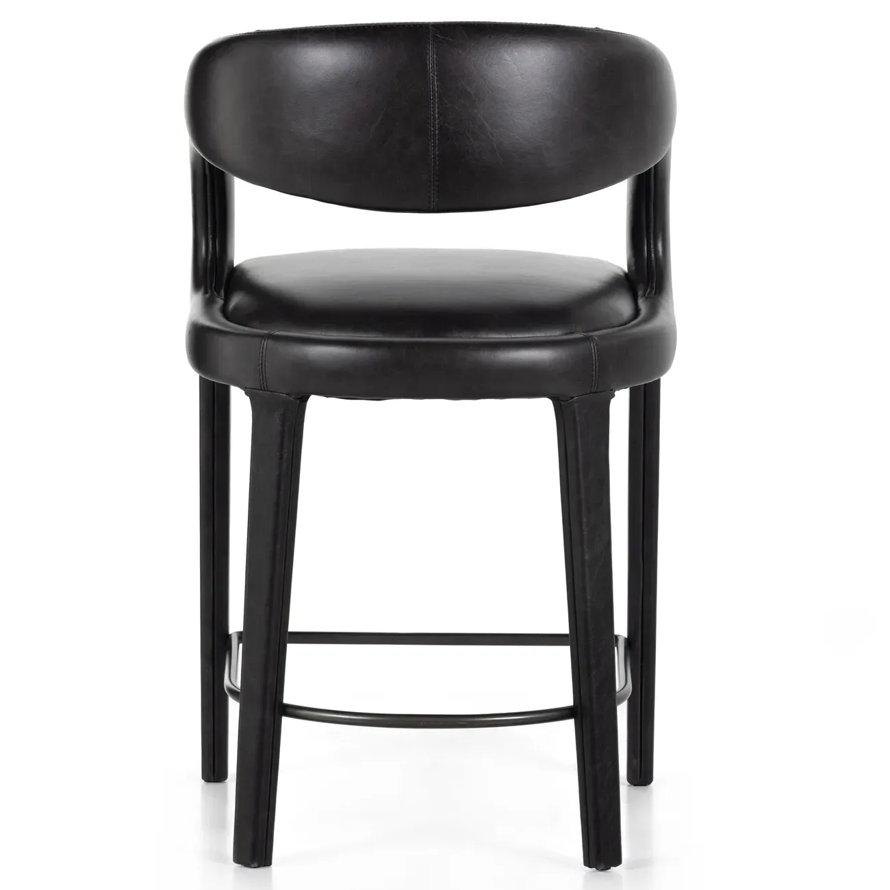 Alexander Counter Stool - Black, Leather