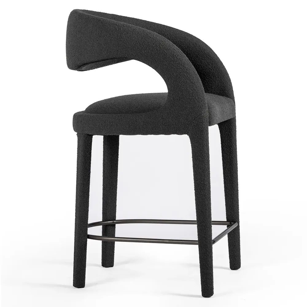 Alexander Counter Stool - Charcoal, Boucle