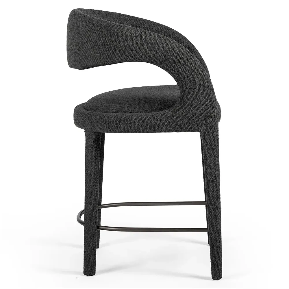 Alexander Counter Stool - Charcoal, Boucle