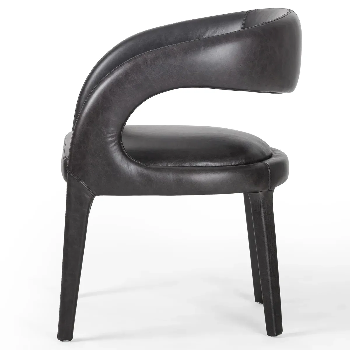 Alexander Dining Arm Chair - Black, Leather