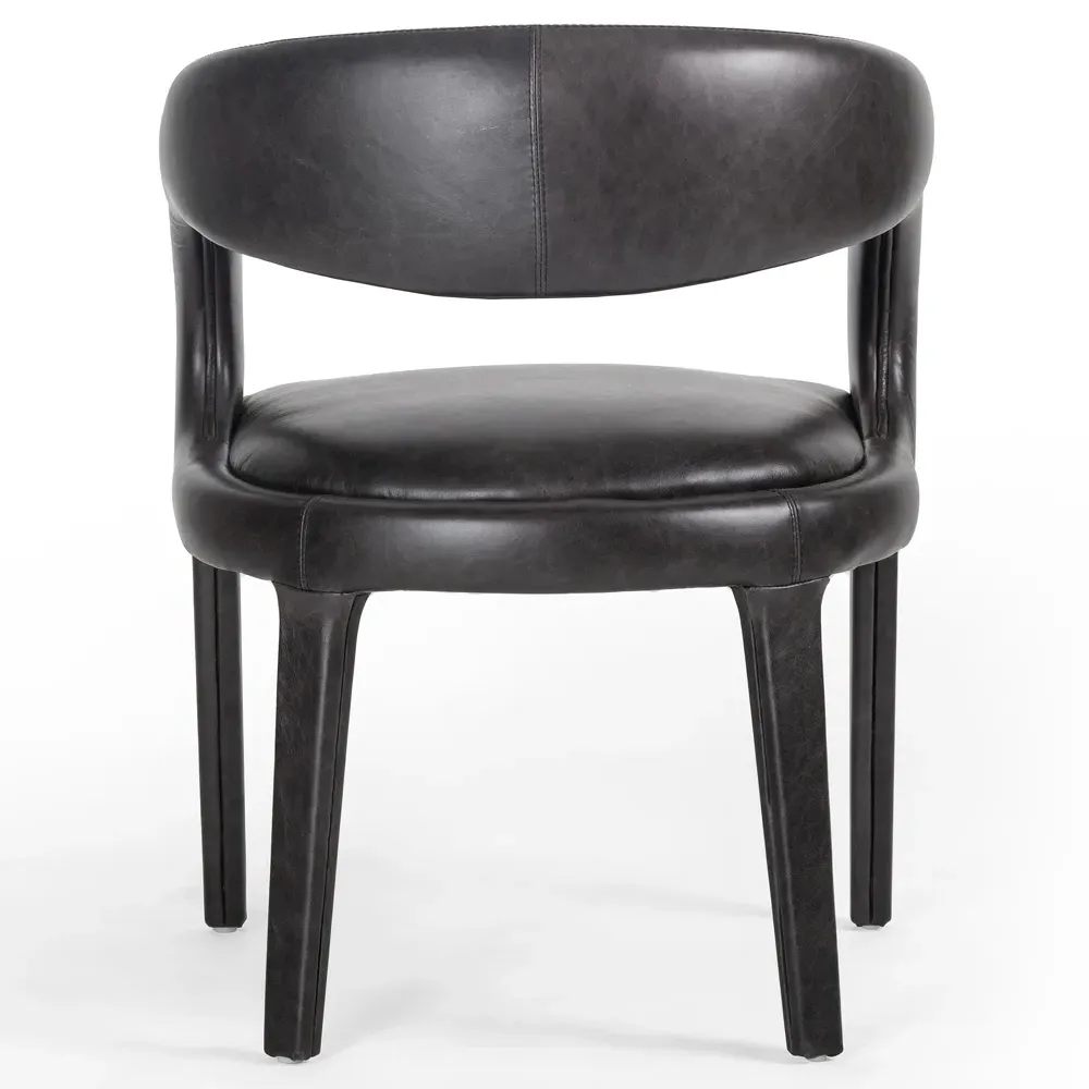 Alexander Dining Arm Chair - Black, Leather