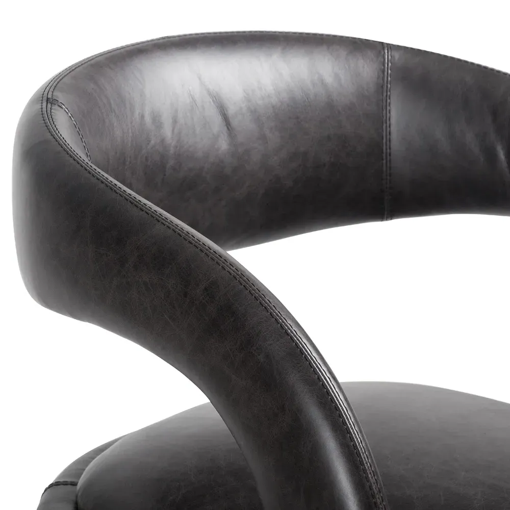 Alexander Dining Arm Chair - Black, Leather