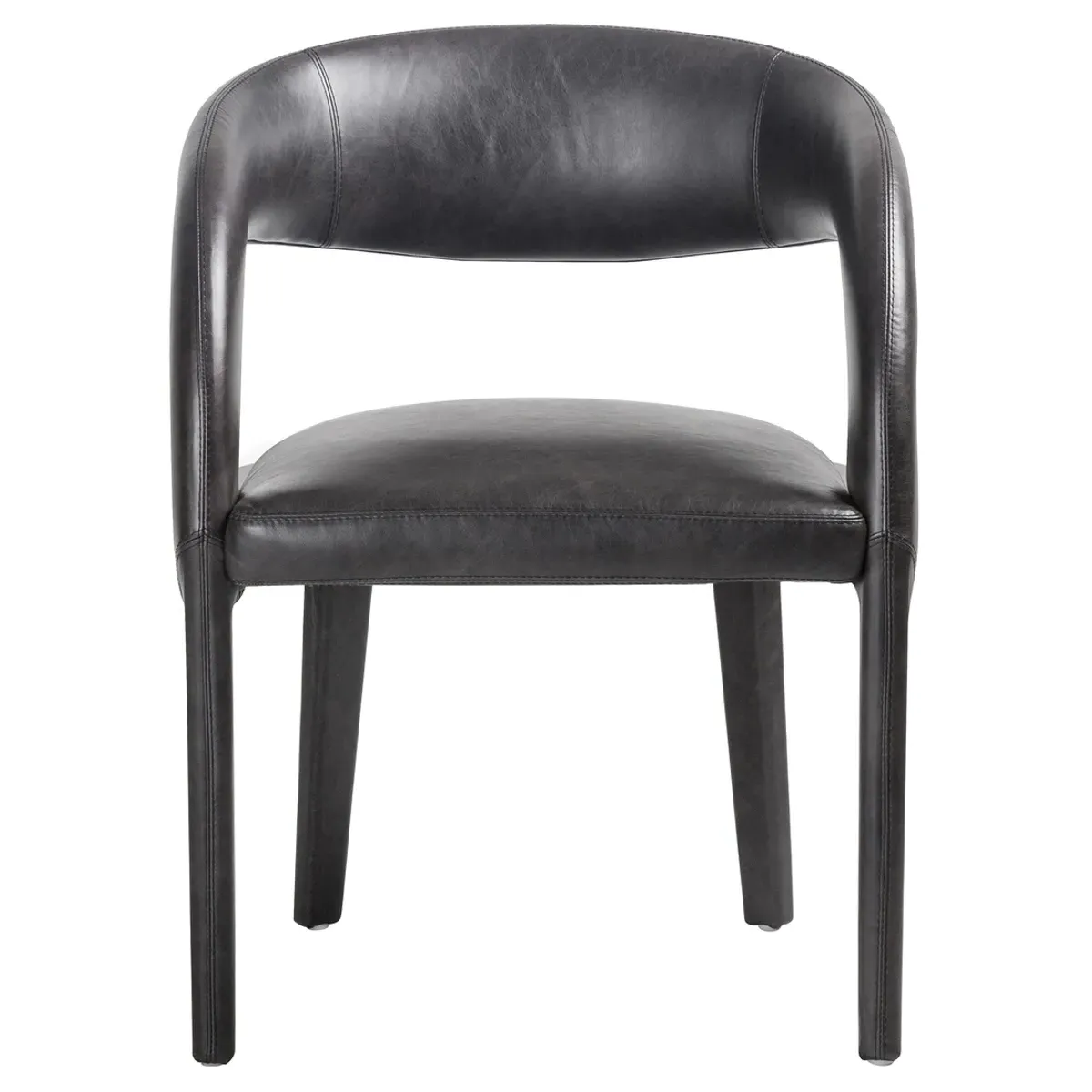 Alexander Dining Arm Chair - Black, Leather