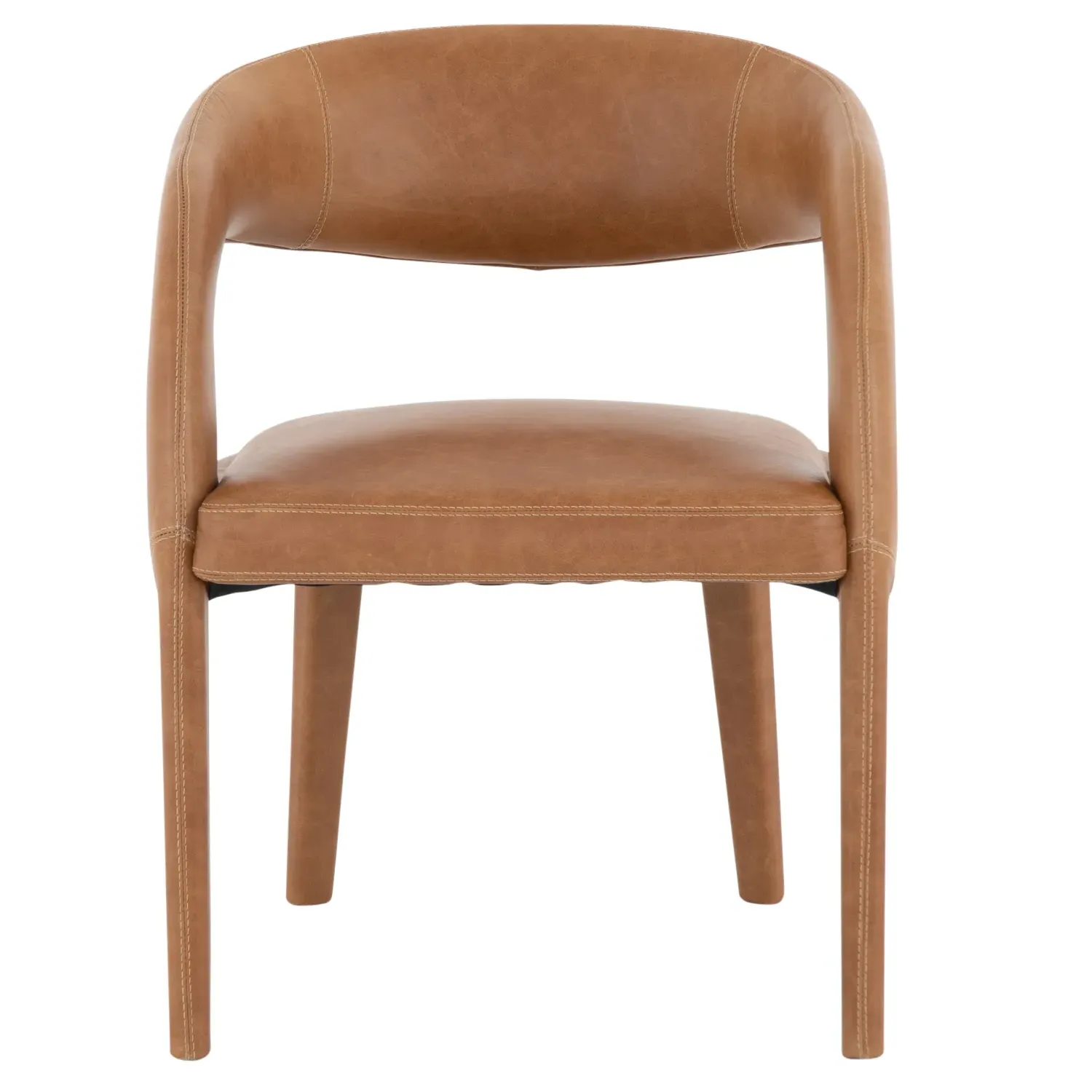 Alexander Dining Arm Chair - Brown, Leather