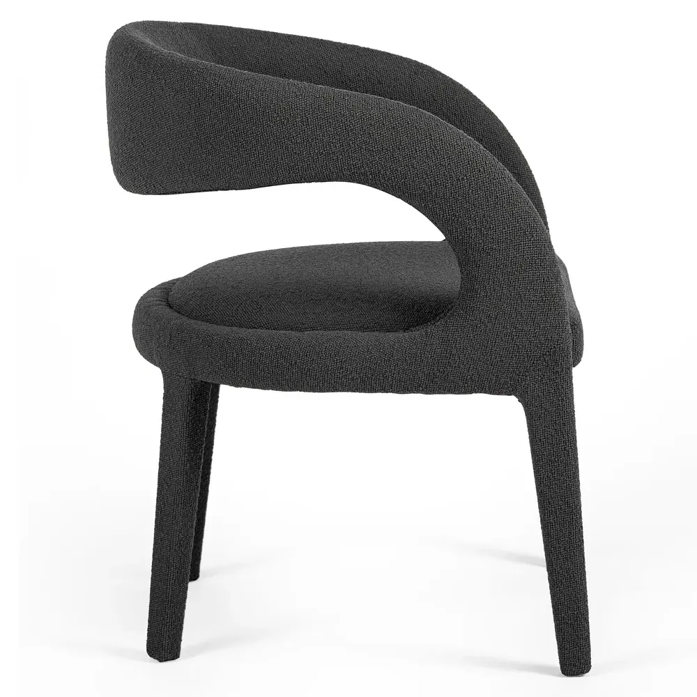 Alexander Dining Arm Chair - Charcoal, Boucle