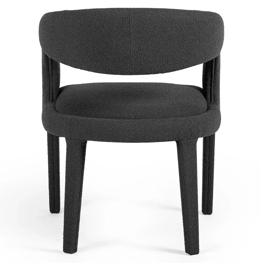 Alexander Dining Arm Chair - Charcoal, Boucle