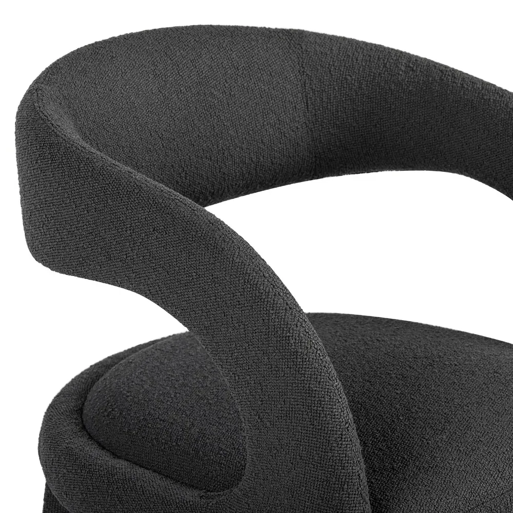 Alexander Dining Arm Chair - Charcoal, Boucle