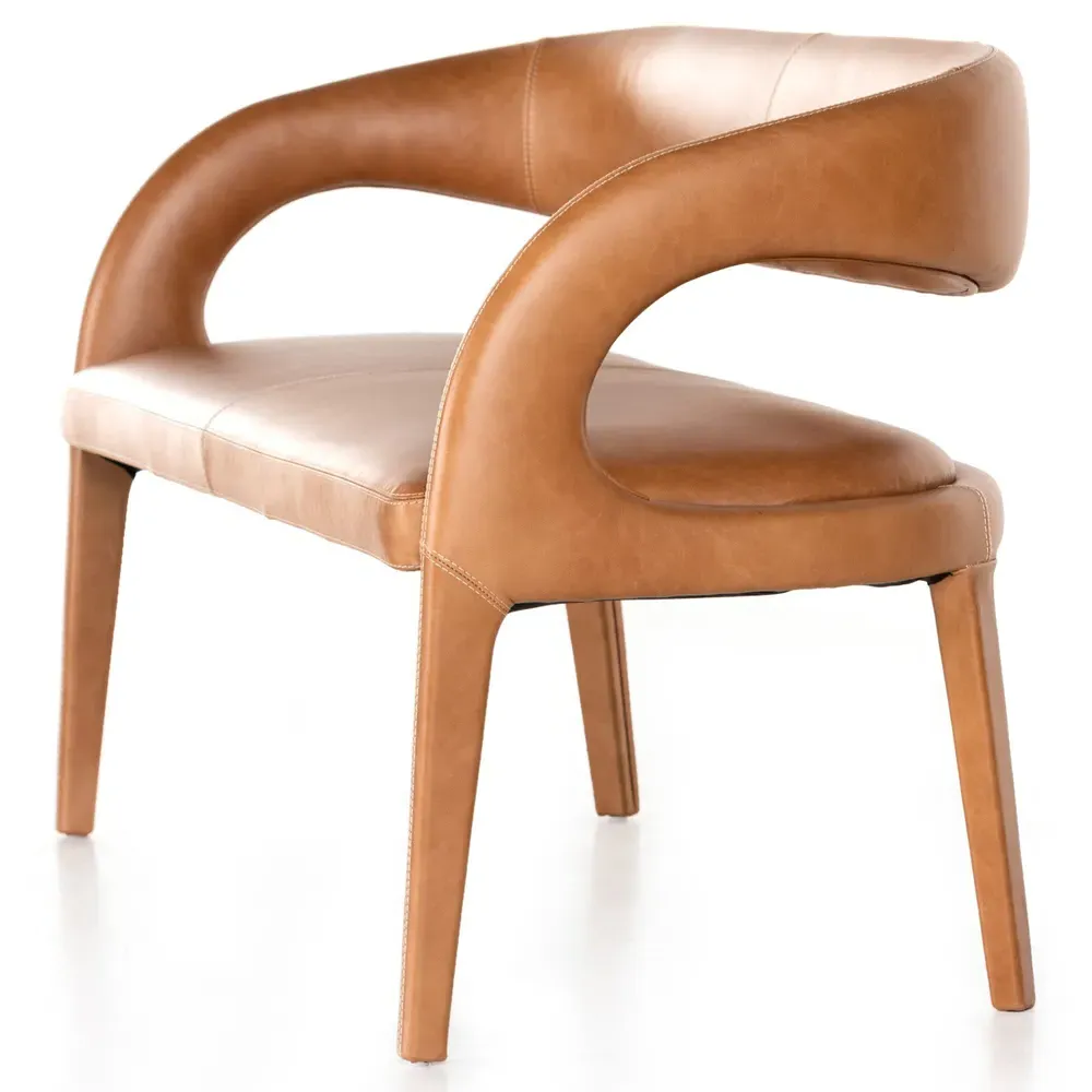 Alexander Upholstered Dining Bench - Brown, Leather