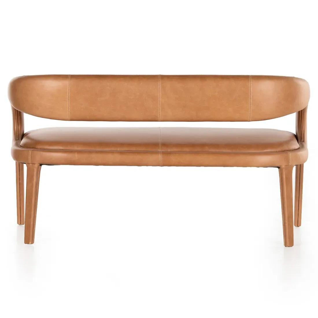 Alexander Upholstered Dining Bench - Brown, Leather