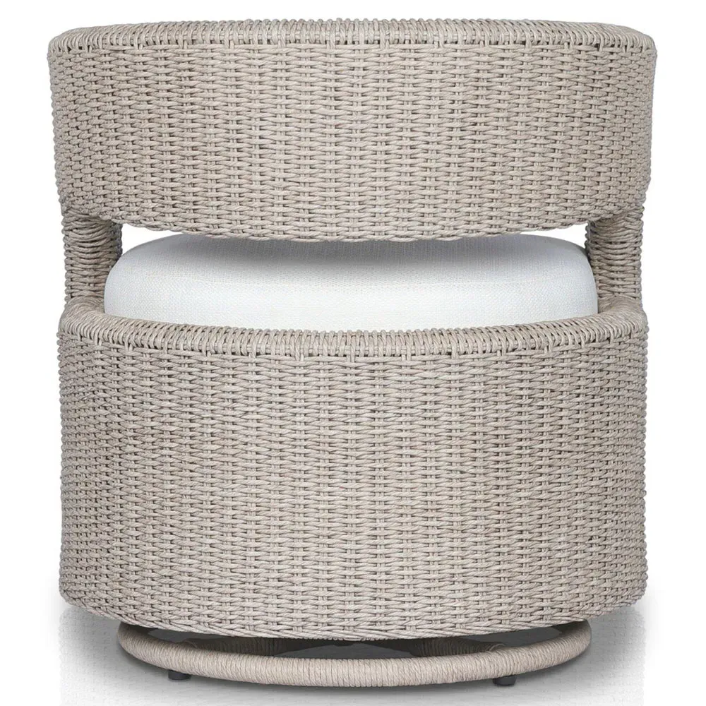 Alexander Wicker Outdoor Swivel Arm Chair - Beige