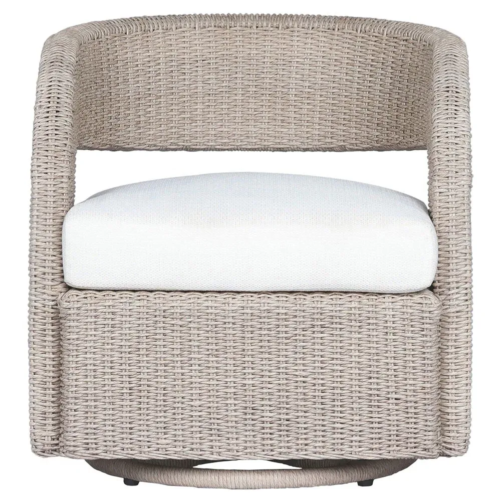 Alexander Wicker Outdoor Swivel Arm Chair - Beige