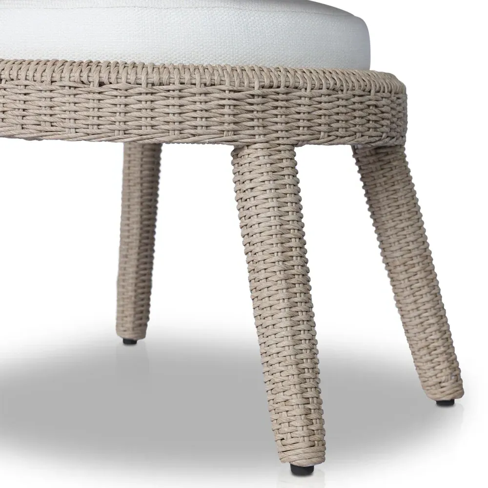 Alexander Woven Outdoor Dining Arm Chair - Beige, Aluminum