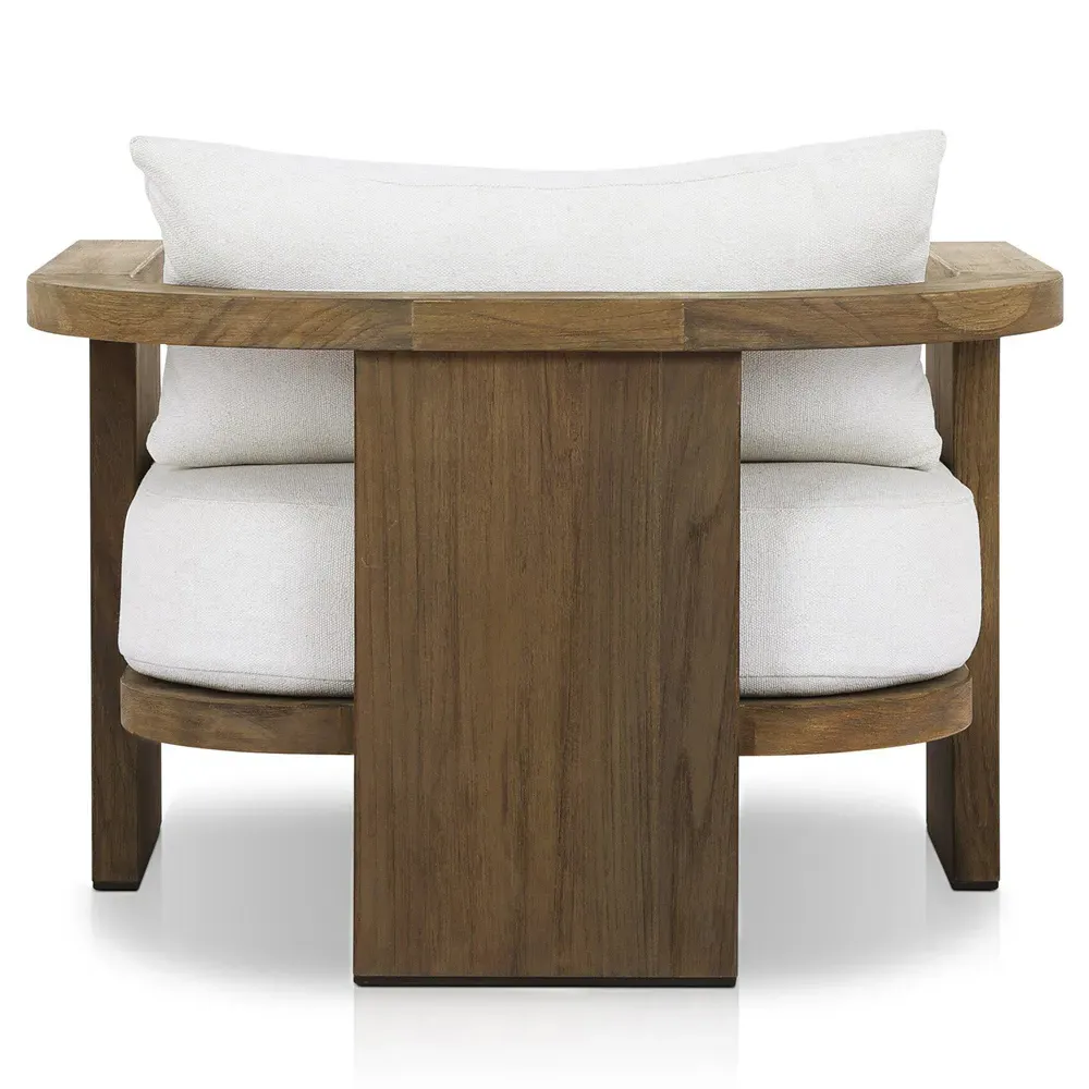 Alexia Barrel Outdoor Arm Chair - Cream, Teak