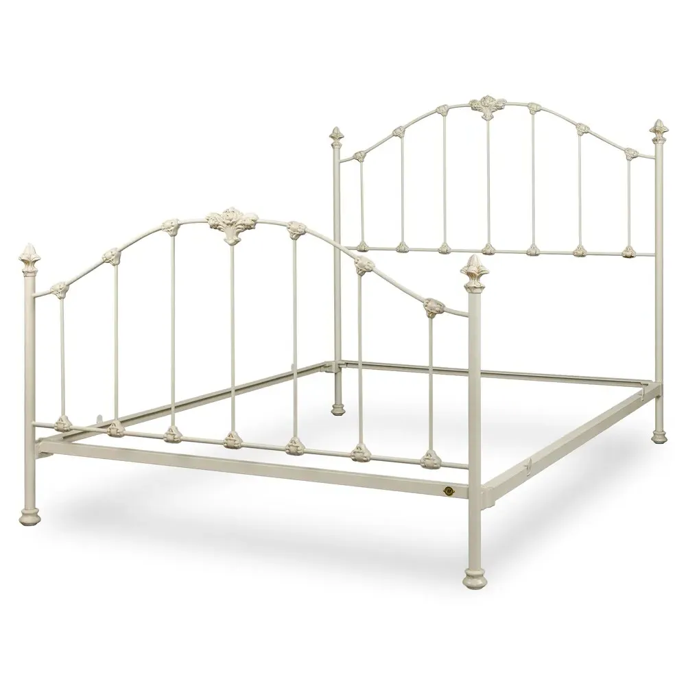 Alexia Cal King Size Iron Bed Frame - Cream