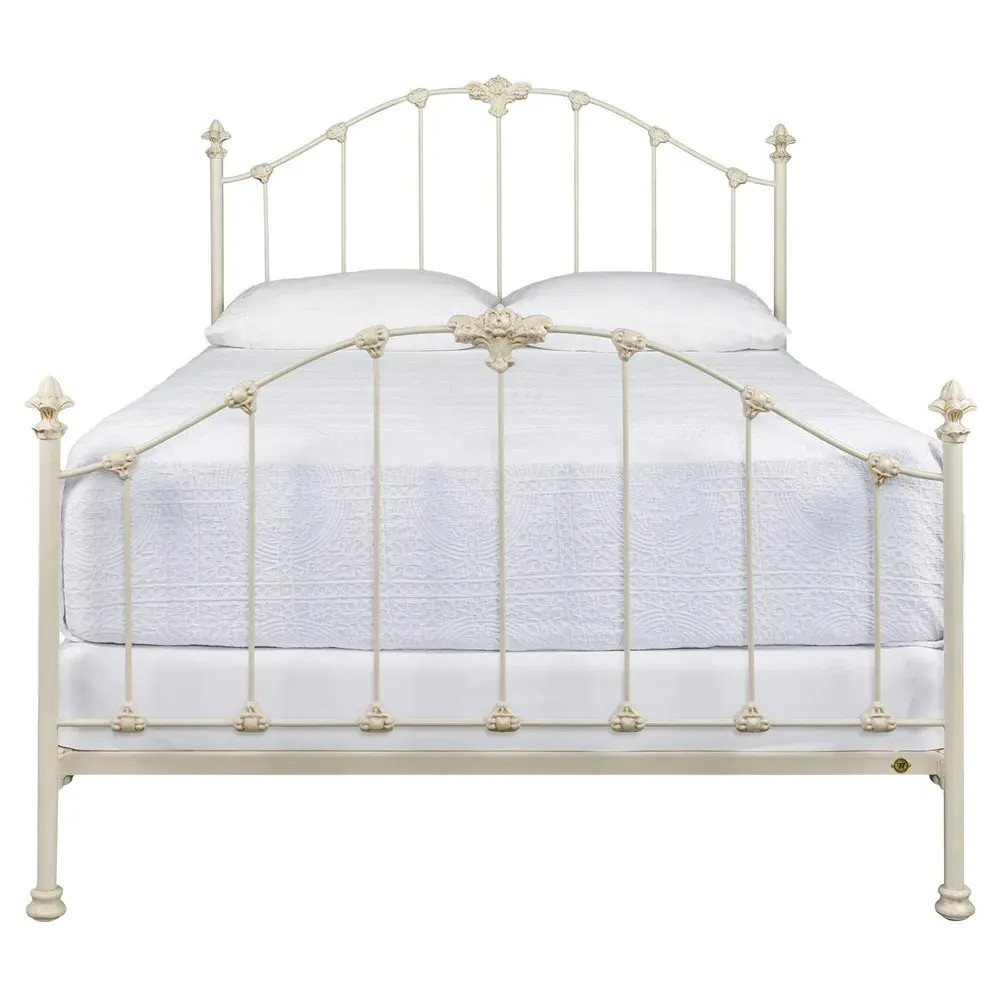 Alexia King Size Iron Bed Frame - Cream