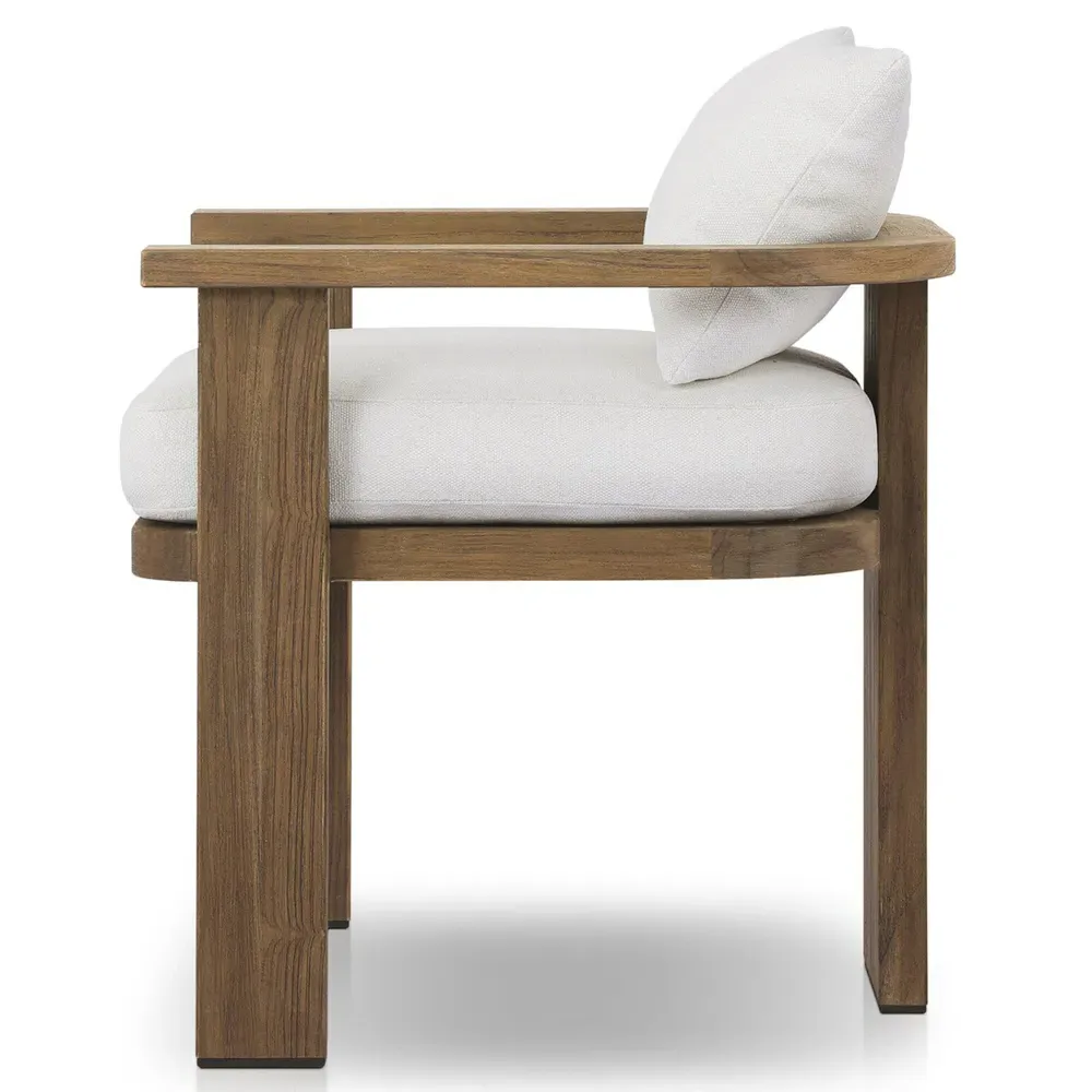 Alexia Outdoor Dining Arm Chair - Cream, Teak