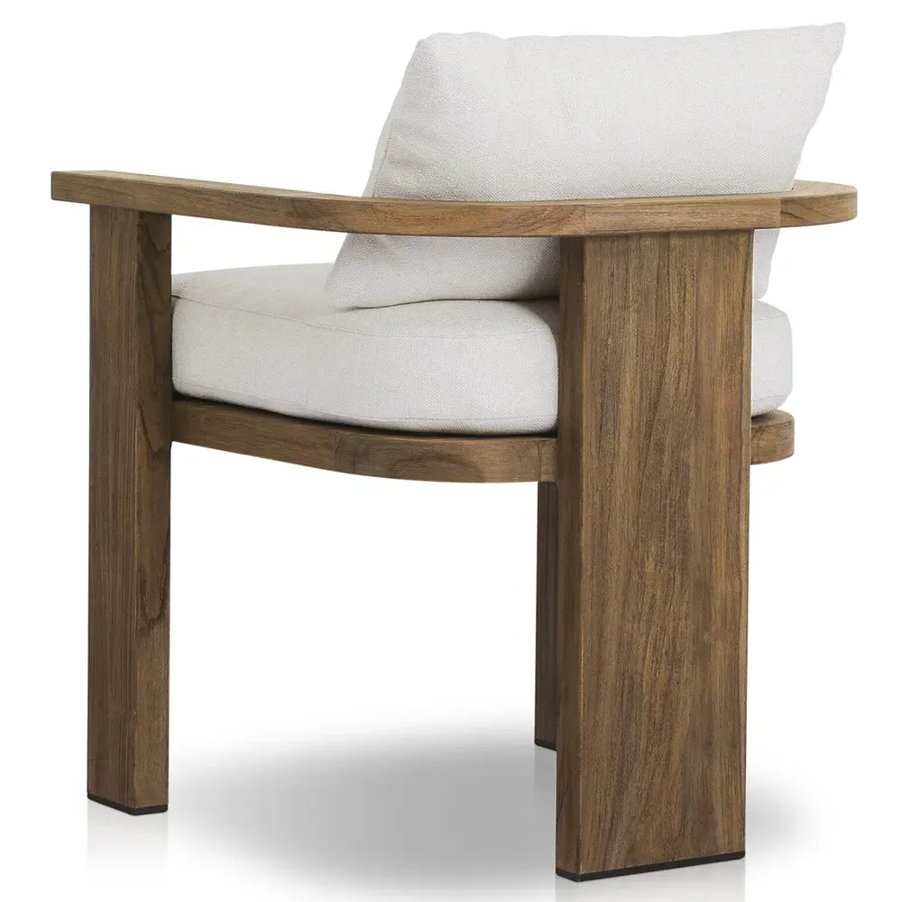 Alexia Outdoor Dining Arm Chair - Cream, Teak