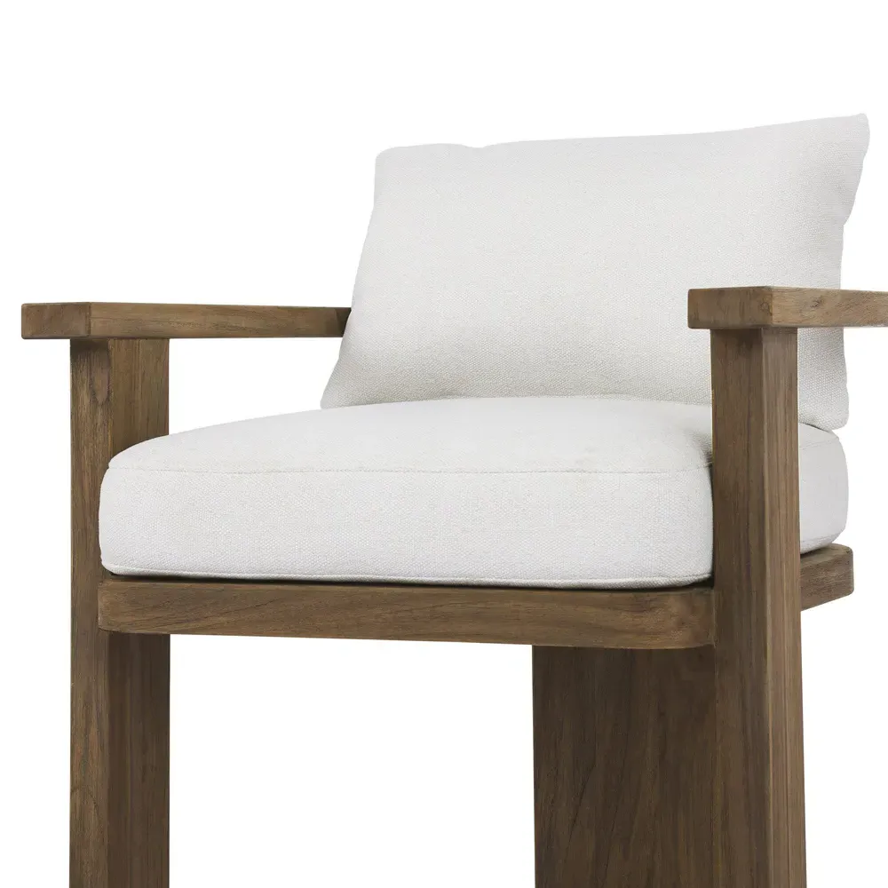 Alexia Outdoor Dining Arm Chair - Cream, Teak