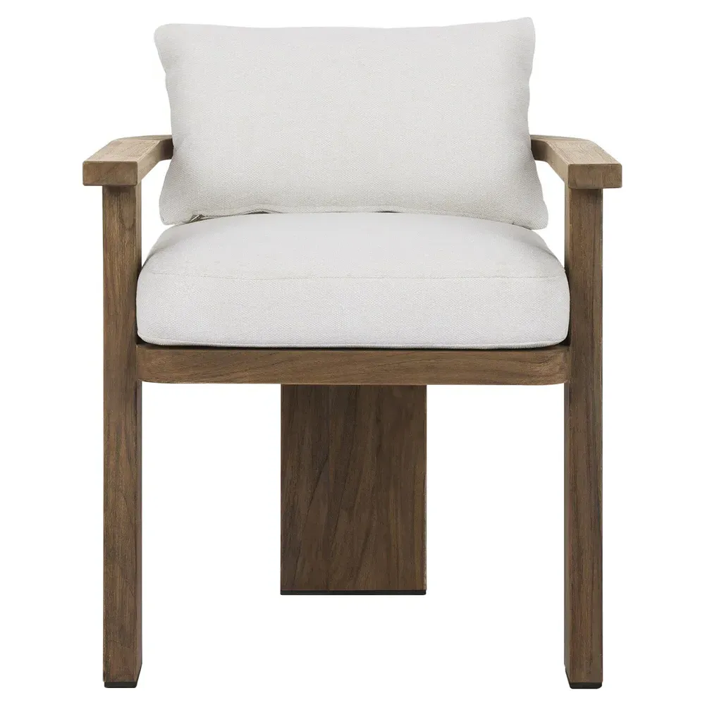 Alexia Outdoor Dining Arm Chair - Cream, Teak image