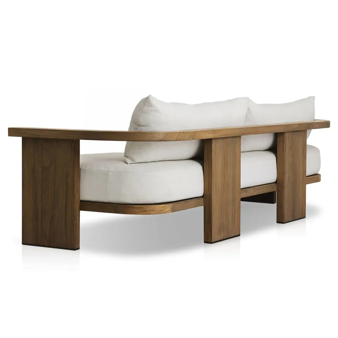 Alexia Outdoor Dining Sofa - Cream, Teak