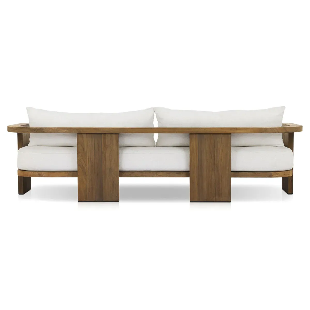 Alexia Outdoor Dining Sofa - Cream, Teak