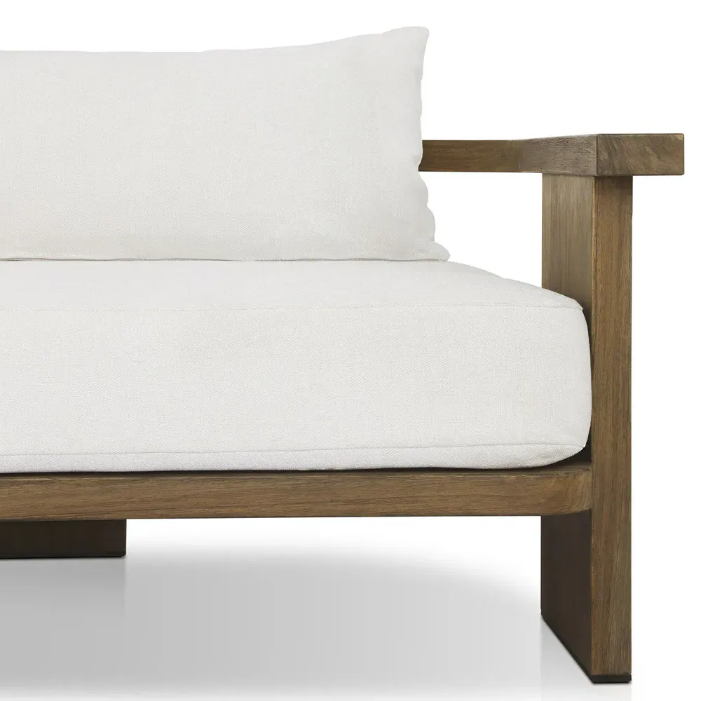 Alexia Outdoor Dining Sofa - Cream, Teak