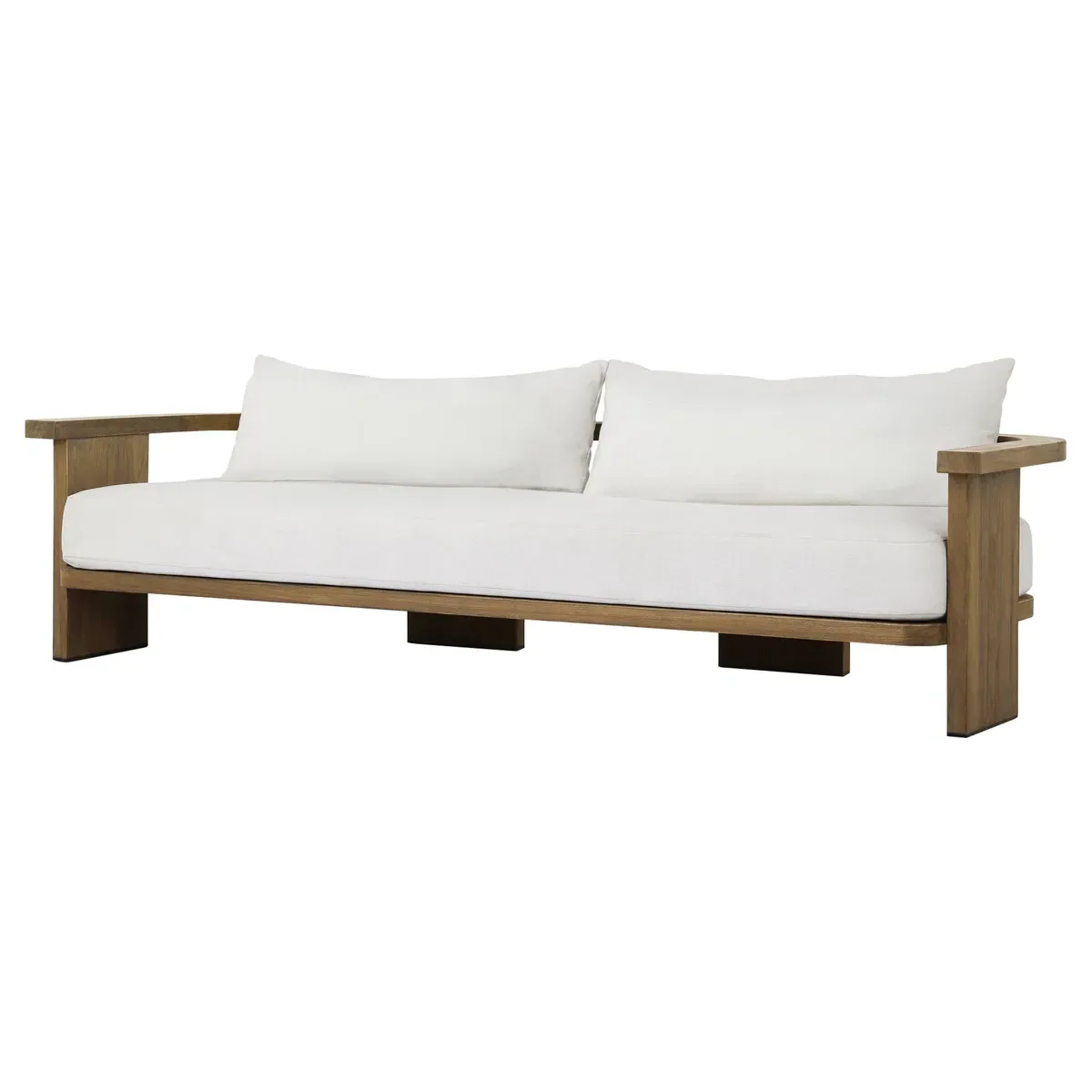 Alexia Outdoor Dining Sofa - Cream, Teak