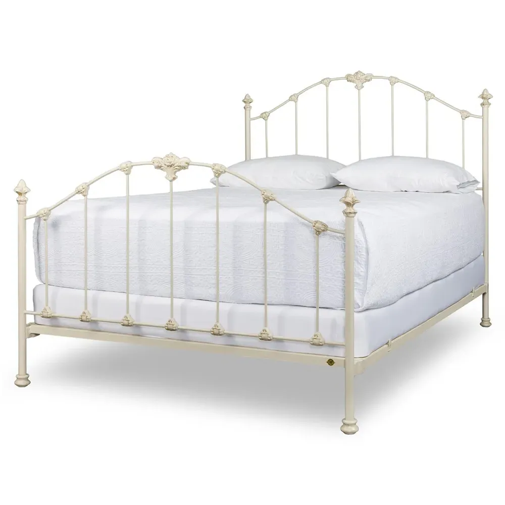 Alexia Queen Size Iron Bed Frame - Cream