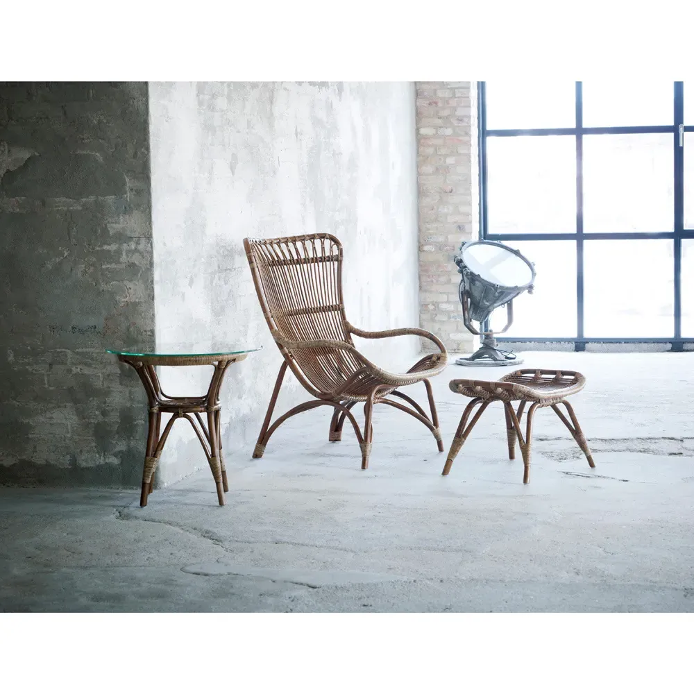 Alexis Rattan Stool - Brown