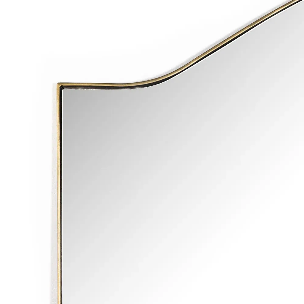 Alexis Rectangular Floor Mirror - Antique Brass, Steel