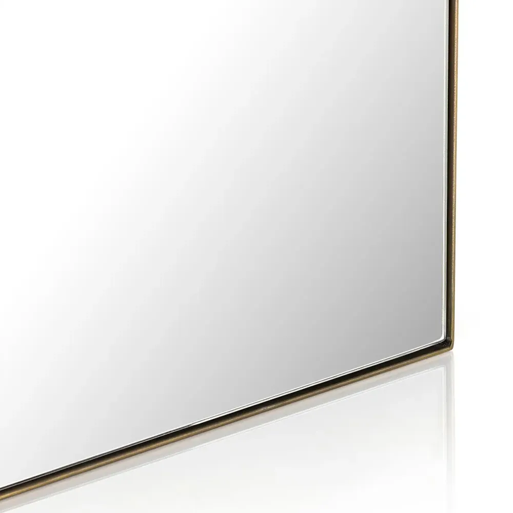 Alexis Rectangular Floor Mirror - Antique Brass, Steel