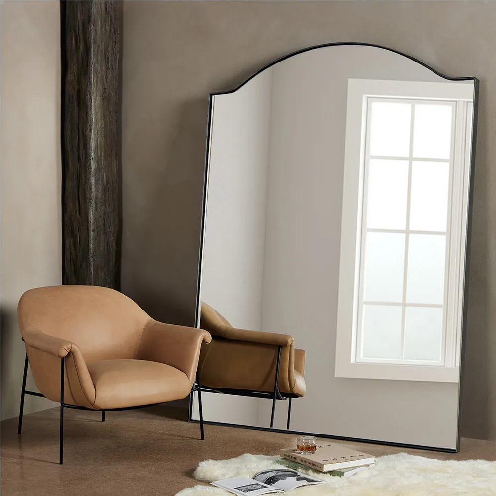 Alexis Rectangular Floor Mirror - Black, Iron