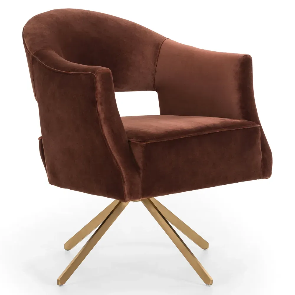 Alexis Swivel Desk Chair - Auburn, Velvet