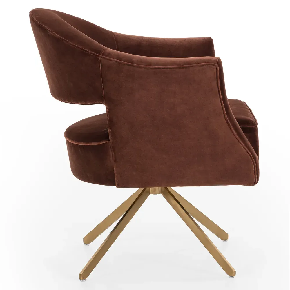 Alexis Swivel Desk Chair - Auburn, Velvet