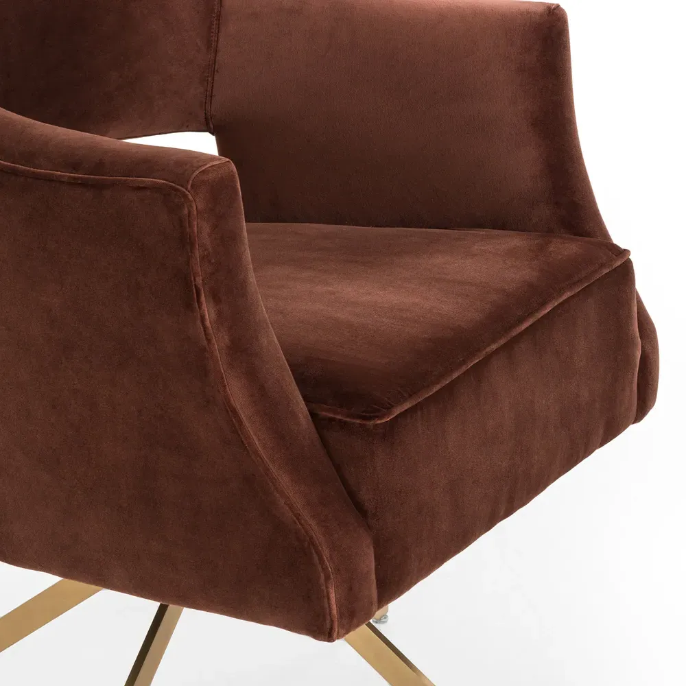 Alexis Swivel Desk Chair - Auburn, Velvet
