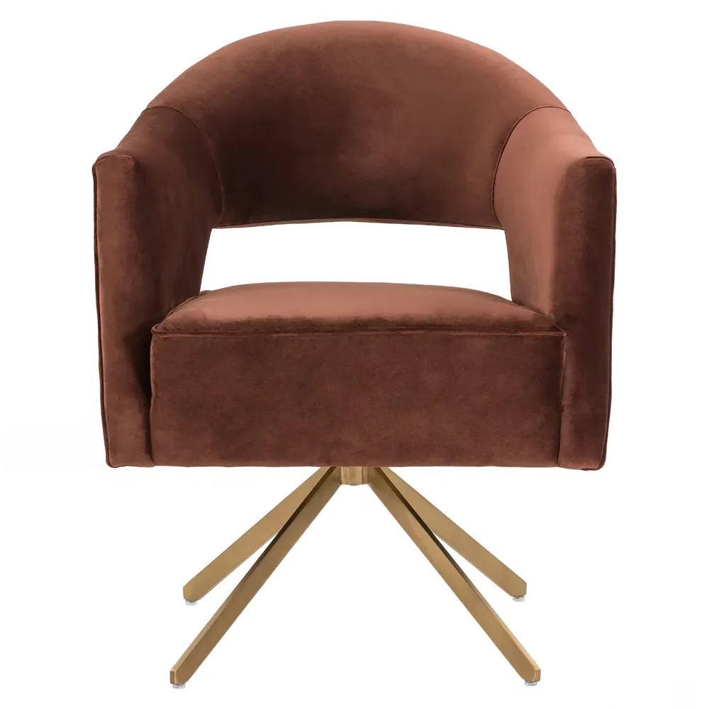 Alexis Swivel Desk Chair - Auburn, Velvet image