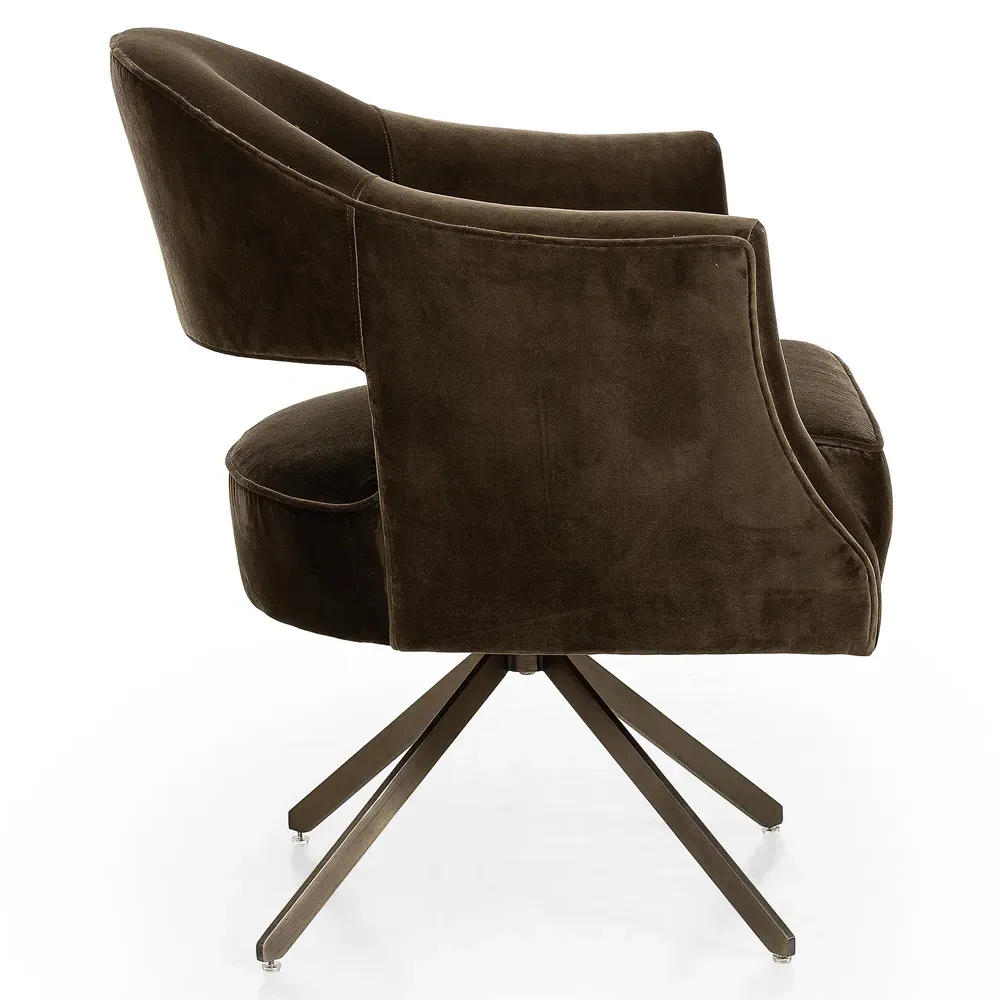 Alexis Swivel Desk Chair - Olive Green, Velvet