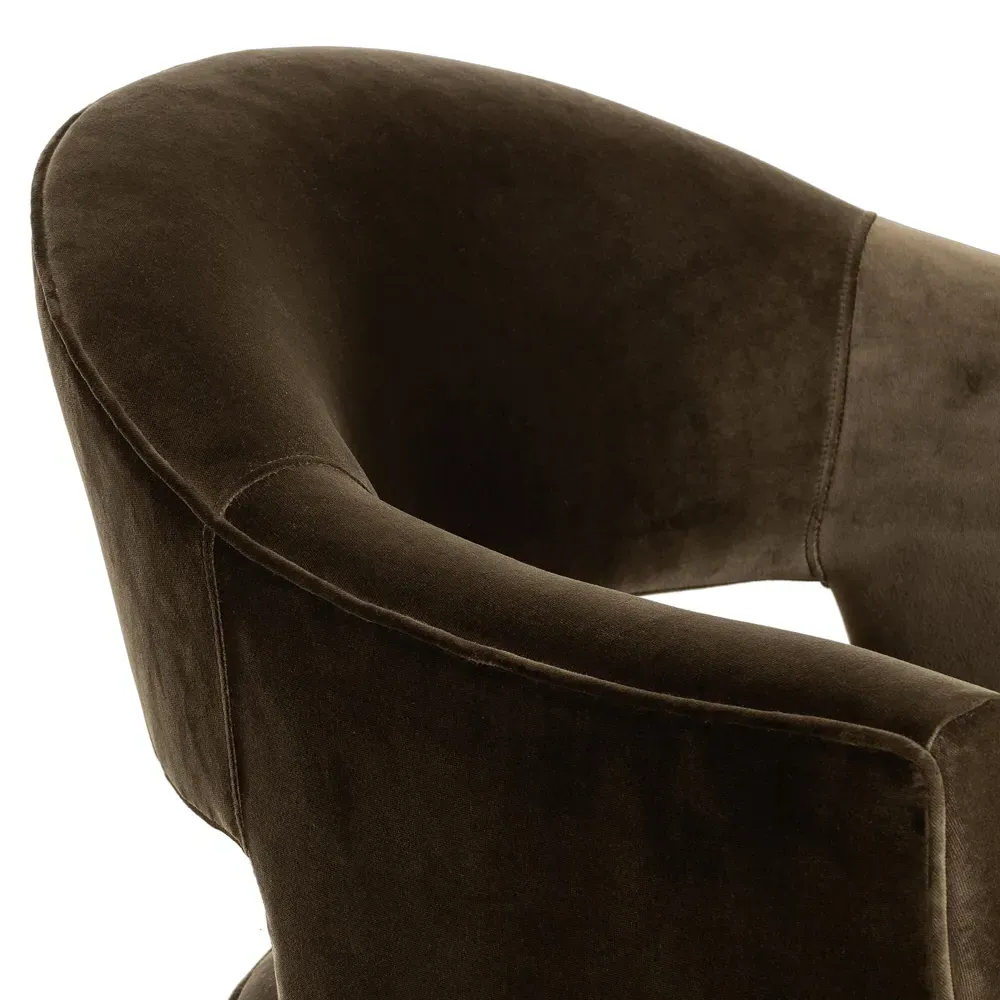 Alexis Swivel Desk Chair - Olive Green, Velvet