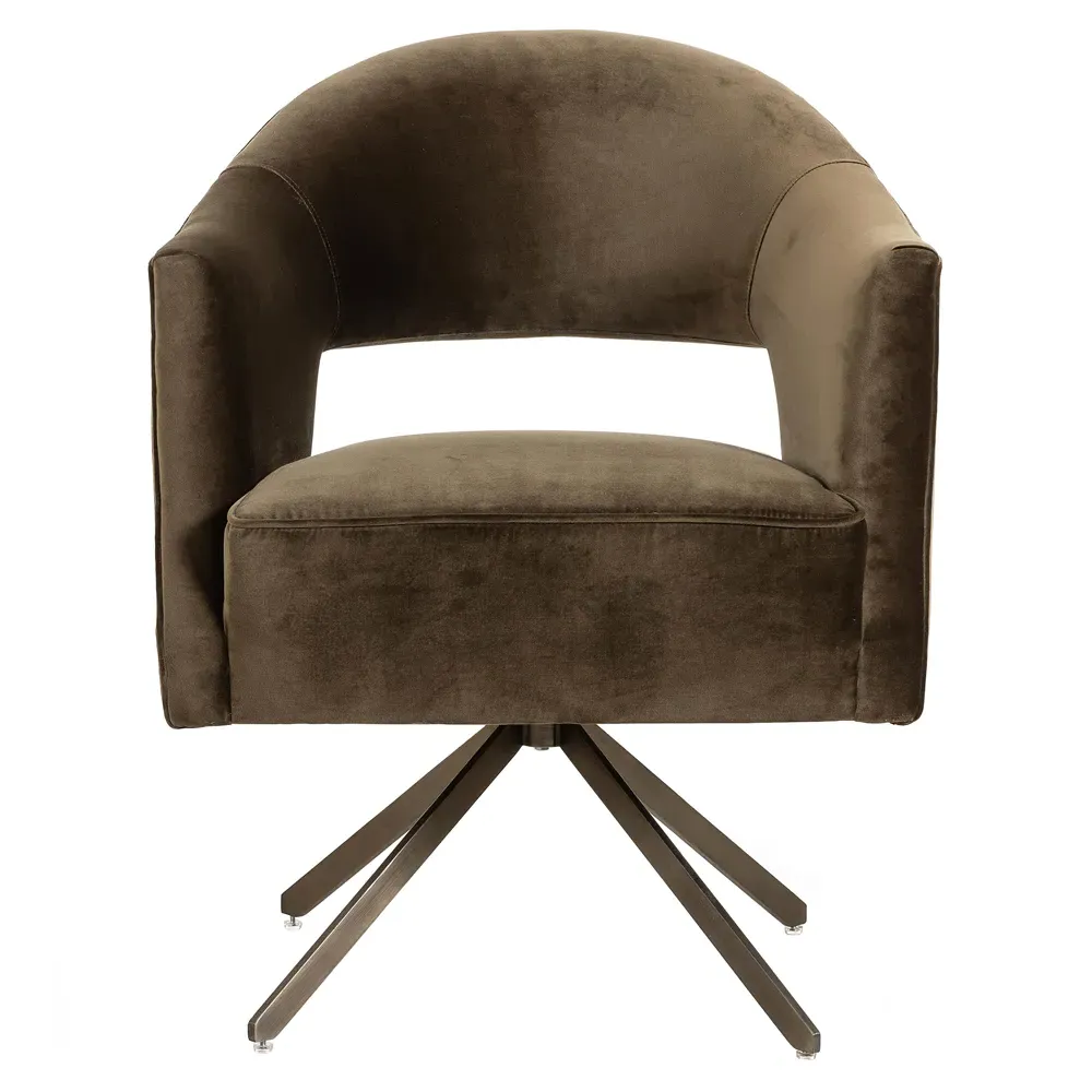 Alexis Swivel Desk Chair - Olive Green, Velvet