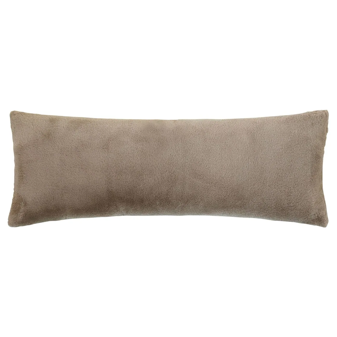 Aleya Lumbar Pillow - Taupe, Faux Fur