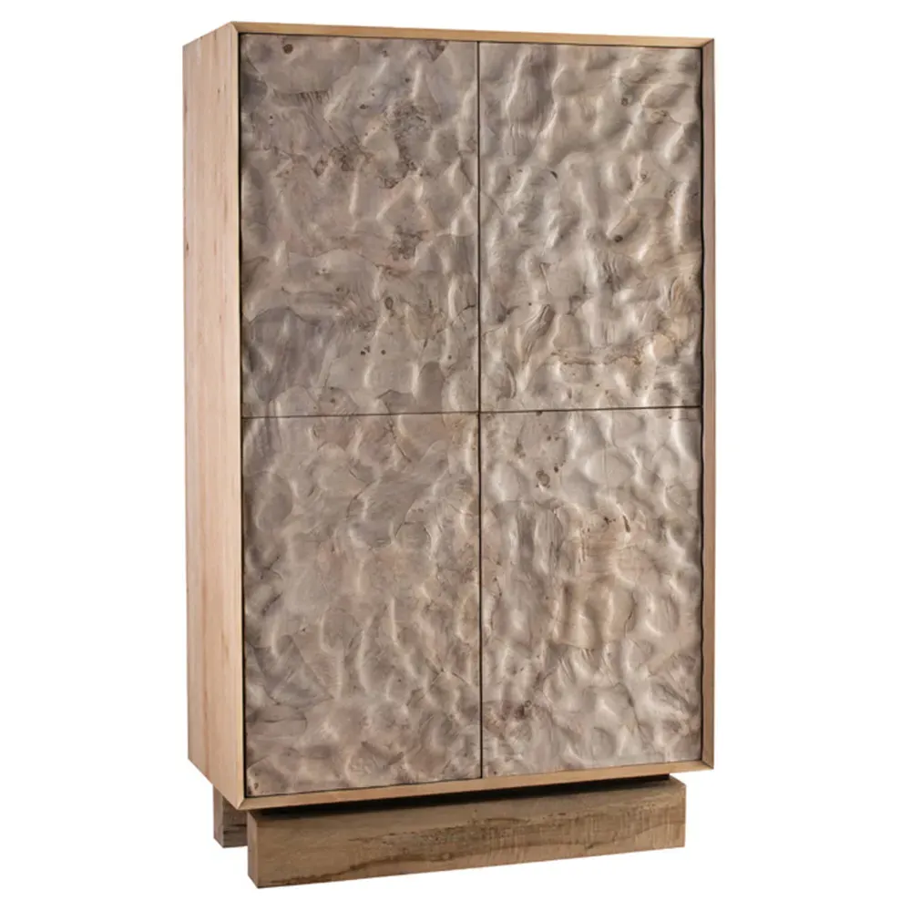 Alfon 4 Door Armoire - Brown, Burl Wood