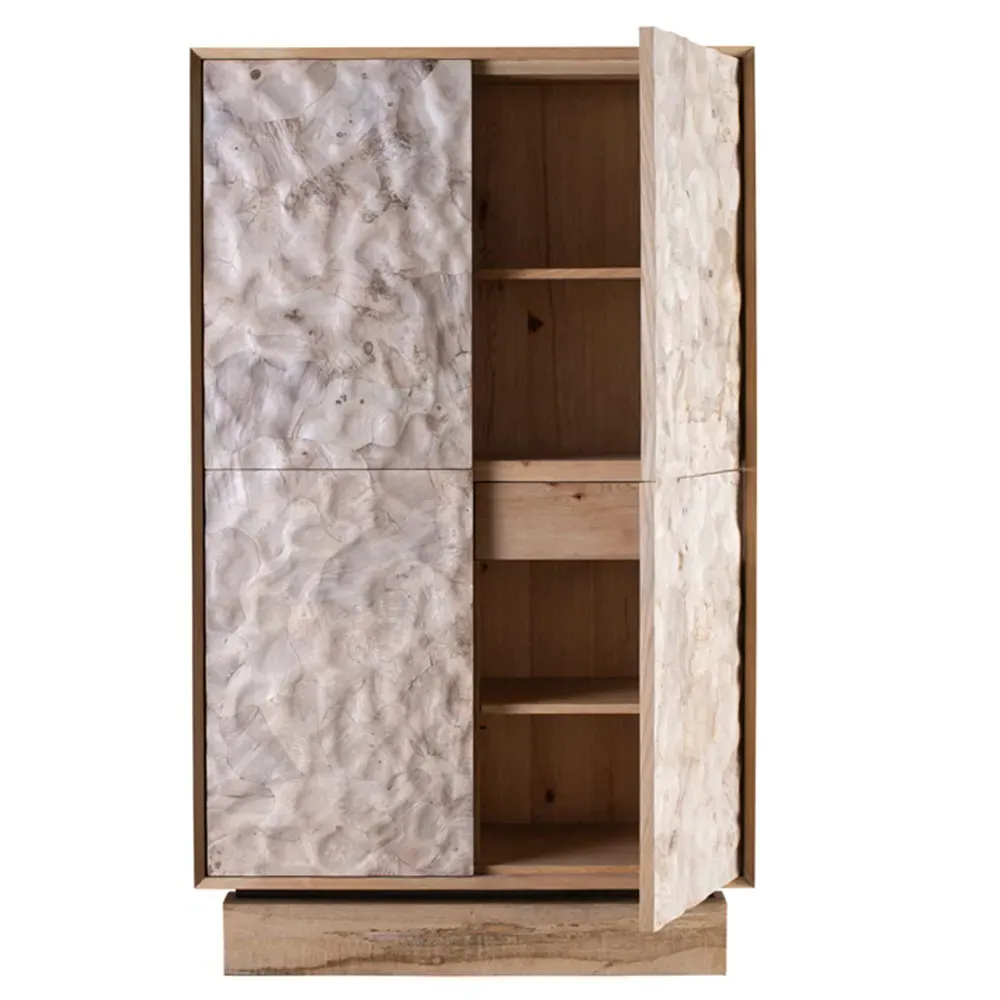 Alfon 4 Door Armoire - Brown, Burl Wood