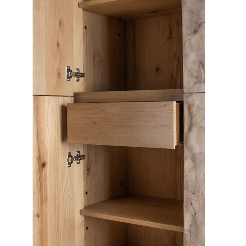 Alfon 4 Door Armoire - Brown, Burl Wood