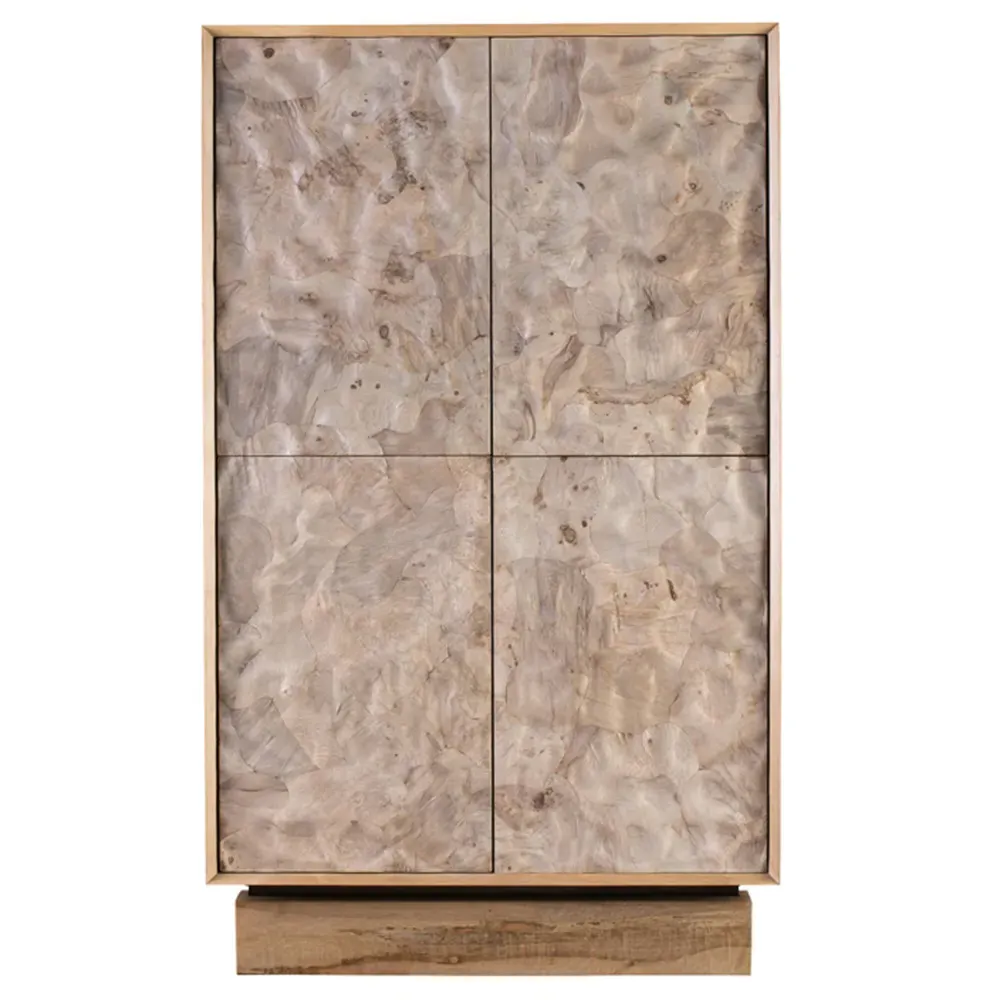 Alfon 4 Door Armoire - Brown, Burl Wood image