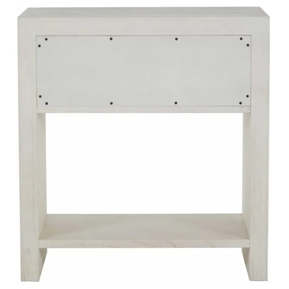 Alford Nightstand - White, Faux Shagreen