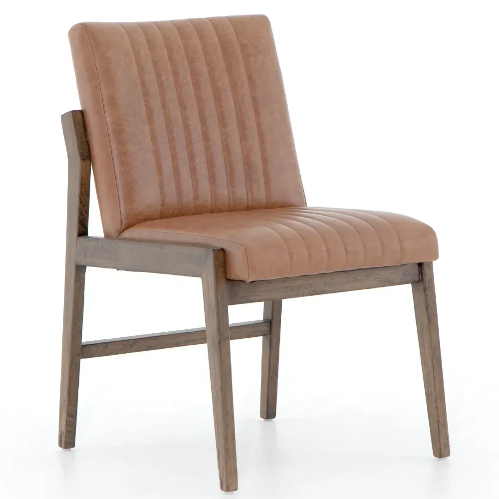 Ali Dining Chair - Brown, Leather