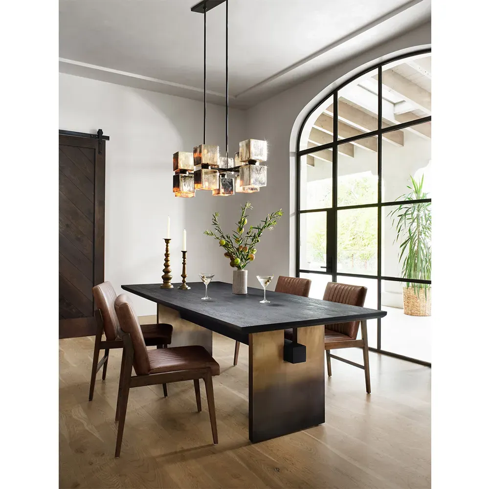 Ali Dining Chair - Brown, Leather