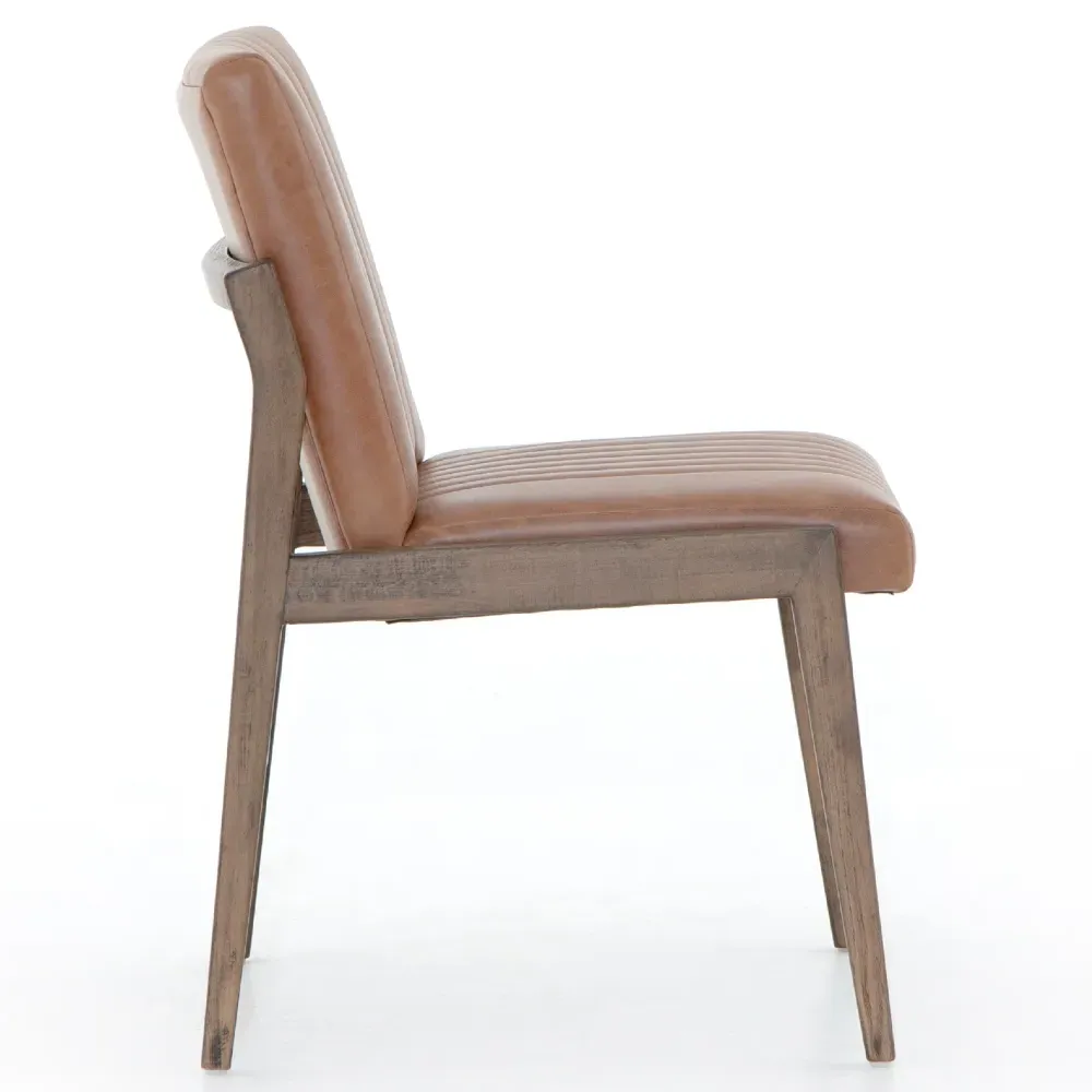 Ali Dining Chair - Brown, Leather