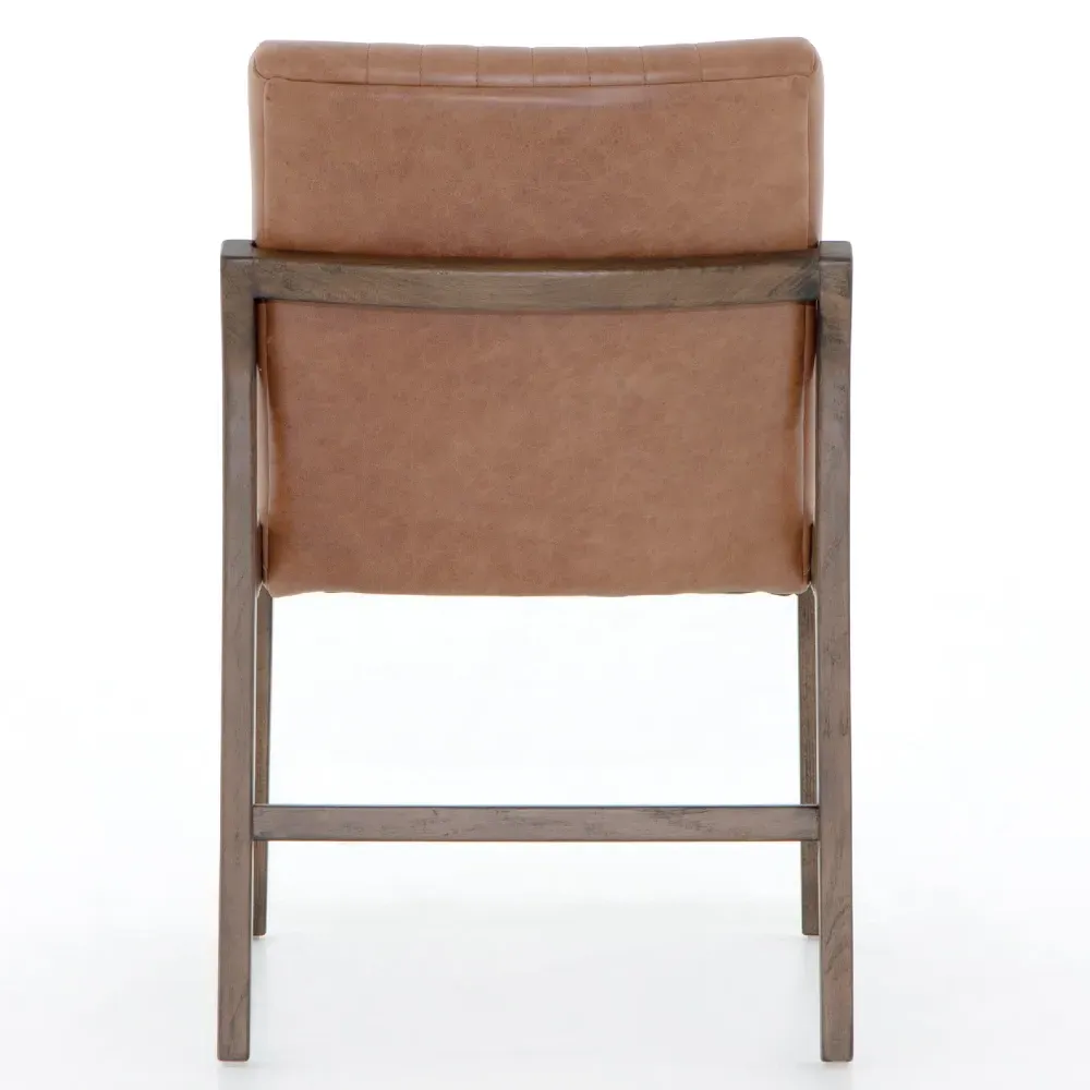 Ali Dining Chair - Brown, Leather