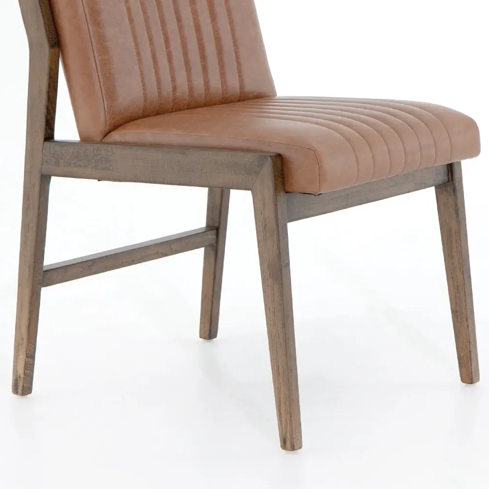 Ali Dining Chair - Brown, Leather